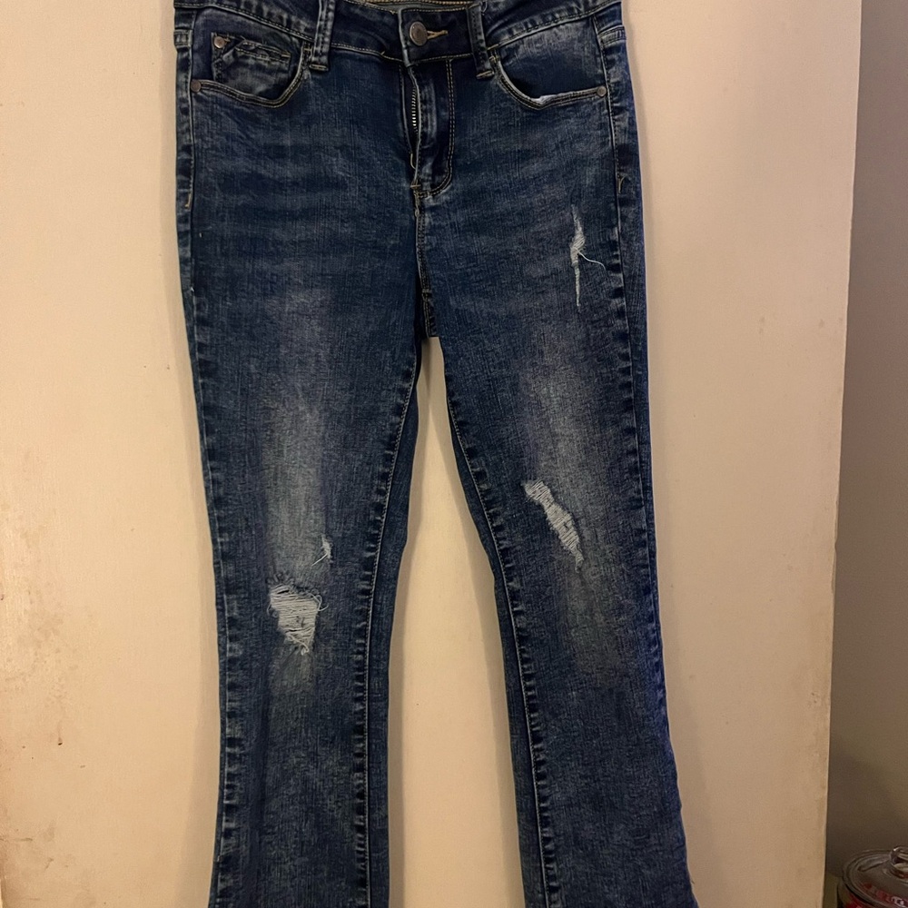 Stylish Blue Straight Leg Women Jeans